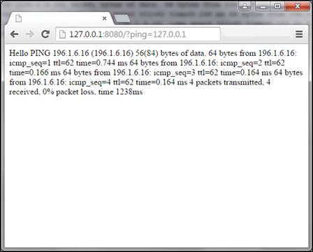 Ping to 127.0.0.1