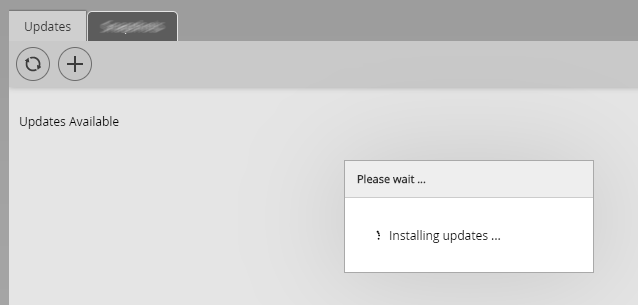 Machine generated alternative text: updates updates Available Please wait Installing updates 