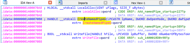 Function Import Table - CreateNamedPipeW() | VerSprite Security Research