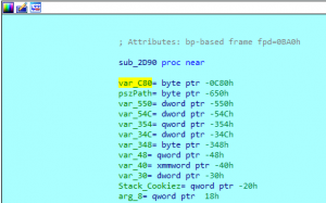 Local Reference of var_C80 on the stack
