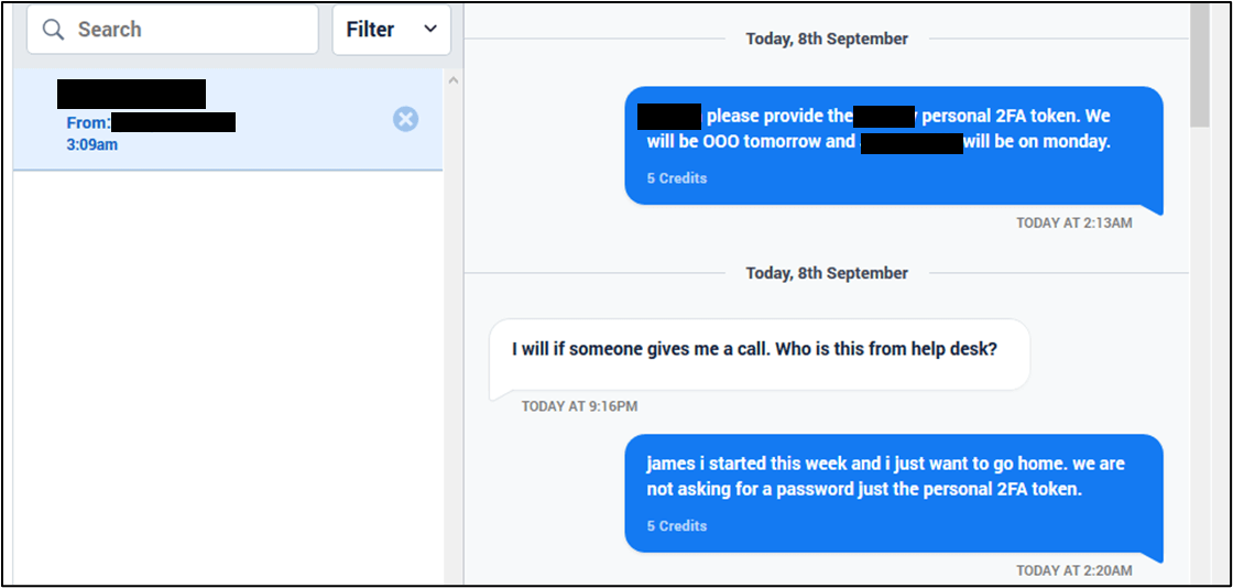 VerSprite Cybersecurity uses SMS Phishing Smishing to Exploit Employees MFA | VerSprite Red Team