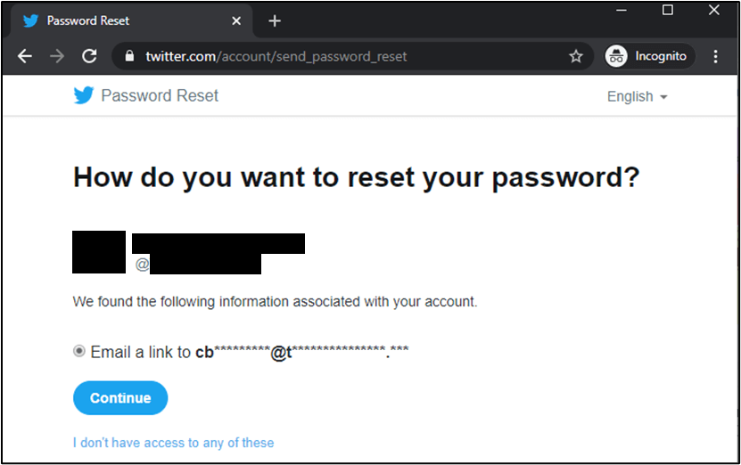 VerSprite Red Team members use social media password reset and public company email address information to determine targets
